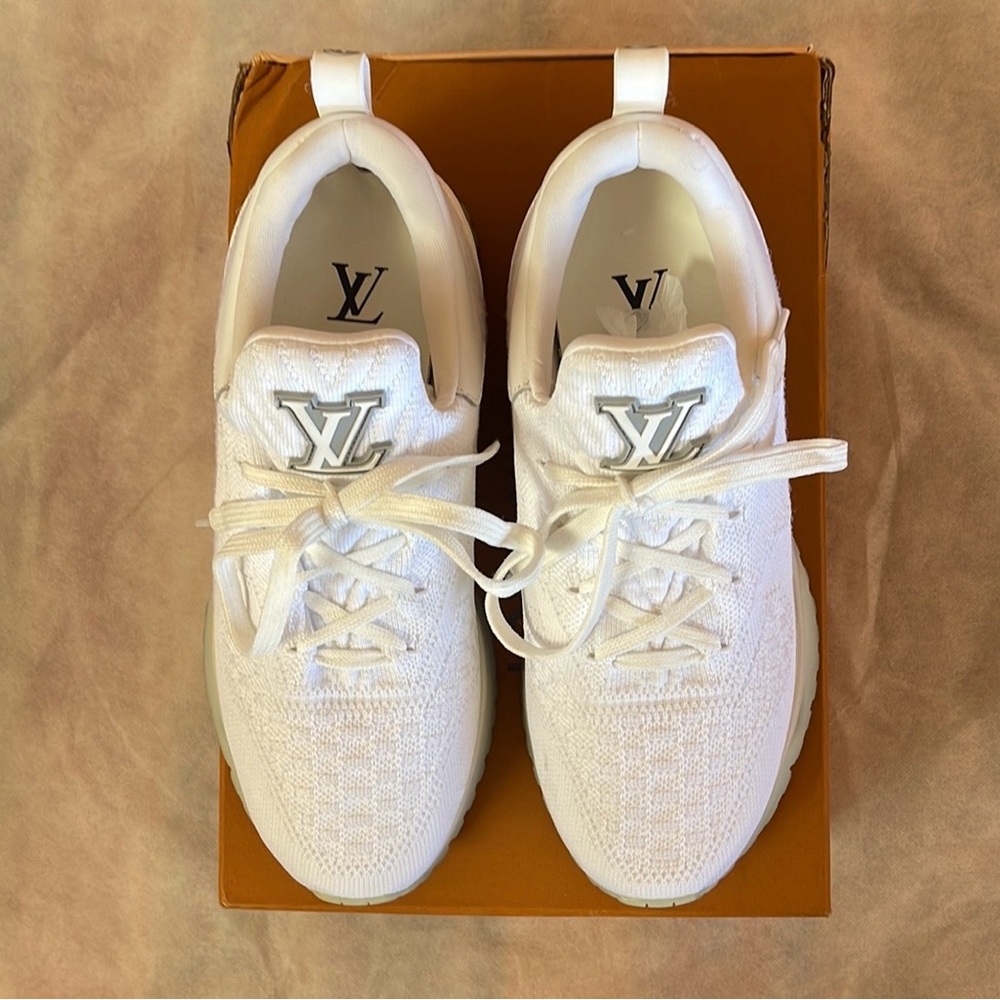 Louis Vuitton White Blue Ombré Technical Knit Mesh Sneakers